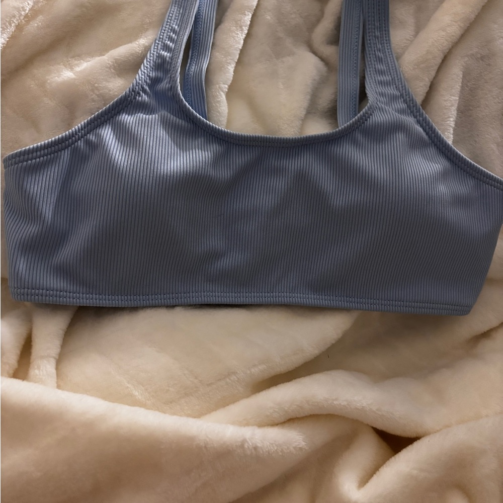 Women's Blue Ribbed Bralette